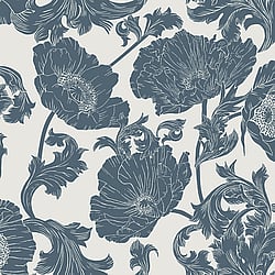 Galerie Wallcoverings Product Code 14023 - Ekbacka Wallpaper Collection - Blue White Colours - Papaver Design