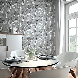 Galerie Wallcoverings Product Code 31624 - The New Design Book Wallpaper Collection - black silver Colours - Floral Design