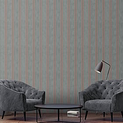 Galerie Wallcoverings Product Code 32637 - The New Design Book Wallpaper Collection - Rose Gold Grey Colours - Mixed Stripe Design