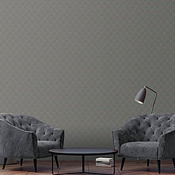 Galerie Wallcoverings Product Code 32721 - The New Design Book Wallpaper Collection - Dark Grey Rose Gold Colours - Arch Design