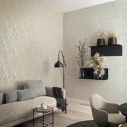 Galerie Wallcoverings Product Code 34259 - Urban Textures Wallpaper Collection - Beige Colours - Wave Design