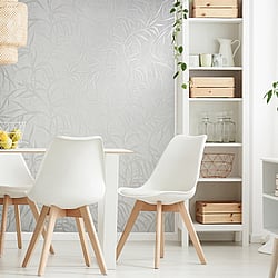 Galerie Wallcoverings Product Code 34283 - Urban Textures Wallpaper Collection - white Colours - Leaf Design