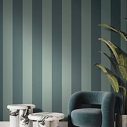 Galerie Wallcoverings Product Code 35965 - Ornamenta Wallpaper Collection - Green Colours - Wide Stripe Design