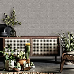 Galerie Wallcoverings Product Code 47487 - Flora Wallpaper Collection - Brown, Beige Colours - Diamond Weave Design