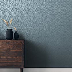 Galerie Wallcoverings Product Code 64650 - Slow Living Wallpaper Collection - Blue Light Blue Silver Colours - Soul Windy Blue Design