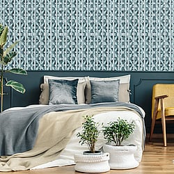 Galerie Wallcoverings Product Code 65337 - Pepper Wallpaper Collection - Spirulina Colours - Octagonal Honeycomb Design