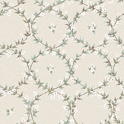 Galerie Wallcoverings Product Code AF37745 - Abby Rose 4 Wallpaper Collection - Turquoise Beige Plum Colours - Floral Laurel Design