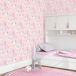 Galerie Wallcoverings Product Code G56523 - Just 4 Kids 2 Wallpaper Collection - Pink Purple Blue Colours - Unicorns and Princesses Design