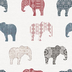 Galerie Wallcoverings Product Code G56526 - Just 4 Kids 2 Wallpaper Collection - Red Blue White Colours - Elephant Motif Design