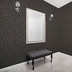 Galerie Wallcoverings Product Code G67694 - Special Fx Wallpaper Collection - Black Silver Colours - Glitter Web Design