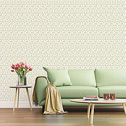 Galerie Wallcoverings Product Code G67936 - Miniatures 2 Wallpaper Collection - Red Yellow Green White Colours - Small Rose Trail Design