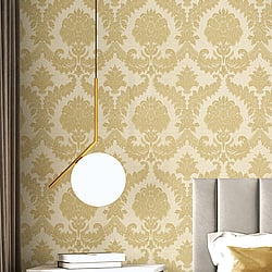 Galerie Wallcoverings Product Code IS33332 - Italian Silks And Damasks Wallpaper Collection - Yellow Colours - Damasco Imperiale Design