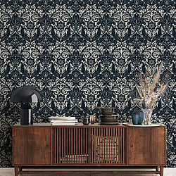 Galerie Wallcoverings Product Code LB25167 - Llewelyn-Bowen - Off The Wall Wallpaper Collection -  Damask Sauvage Design