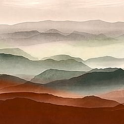 Galerie Wallcoverings Product Code WH45262M - Welcome Home Murals Wallpaper Collection - Beige, Brown, Green Colours - Rustic Mountain Layers Design