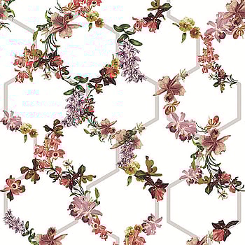 Galerie Wallcoverings Product Code 12645 - Ted Baker Fantasia Wallpaper Collection - White Grey Pink Green Purple Colours -  