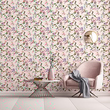 Galerie Wallcoverings Product Code 47457 - Flora Wallpaper Collection - Beige, Rose, Green Colours -  