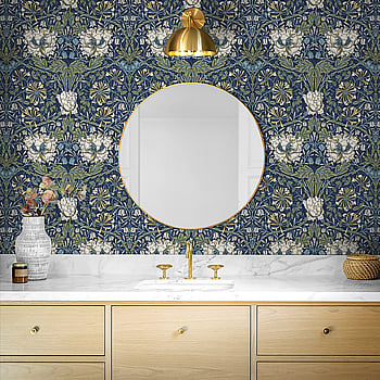 Galerie Wallcoverings Product Code ET12612 - Arts and Crafts Wallpaper Collection - Blue Green White Colours -  
