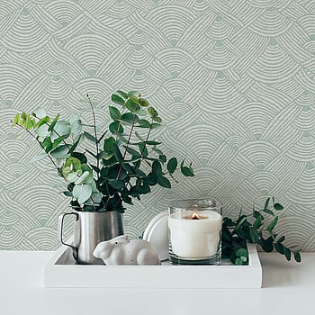 Galerie Wallcoverings Product Code FS72002 - Fusion Wallpaper Collection - Green White Colours -  