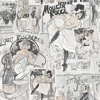 Galerie Wallcoverings Product Code G56115 - Nostalgie Wallpaper Collection - Silver Grey Colours -  