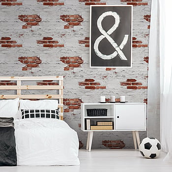 Galerie Wallcoverings Product Code G78563 - Kids & Teens Wallpaper Collection - Grey Red brick Colours -  