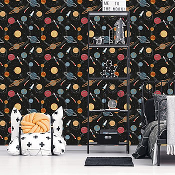 Galerie Wallcoverings Product Code G78596 - Kids & Teens Wallpaper Collection - Black Blue Orange Red Metallic Colours -  