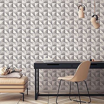 Galerie Wallcoverings Product Code GX37630 - Geometrix Wallpaper Collection - Silver Grey Colours -  