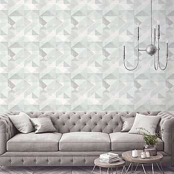 Galerie Wallcoverings Product Code GX37652 - Geometrix Wallpaper Collection - Mint Green Grey Colours -  