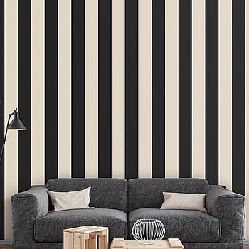 Galerie Wallcoverings Product Code SH34545 - Simply Stripes 3 Wallpaper Collection - Black Taupe Colours -  