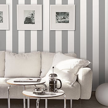 Galerie Wallcoverings Product Code SY33944 - Simply Stripes 2 Wallpaper Collection - Medium Grey Colours -  